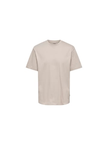 ONLY & SONS Beige Bio-Baumwolle T-Shirt