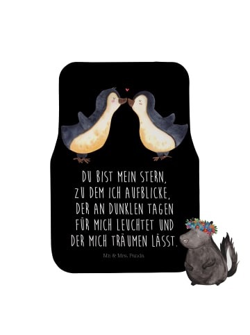 Mr. & Mrs. Panda Automatte Pinguin Liebe mit Spruch in Schwarz