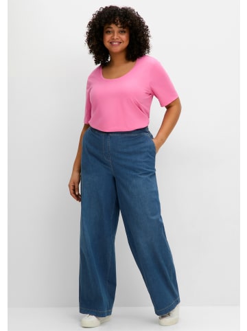 sheego T-Shirt in blumiges pink