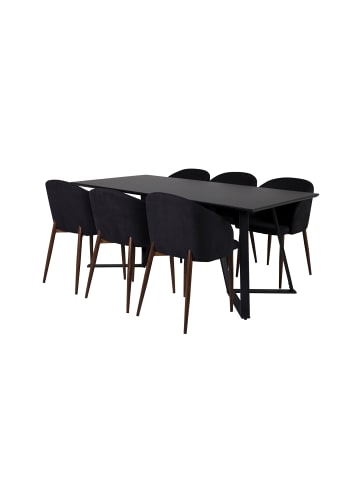 ebuy24 Essgruppe Marina 41 (7-teilig) Schwarz 90 x 180 cm