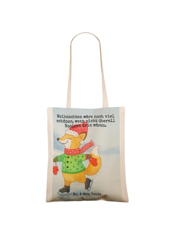 Mr. & Mrs. Panda Shopper Fuchs  Schlittschuhe Design mit Spruch in Weiß