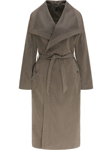 DreiMaster Damen Cupro Mantel in Dunkelgrau