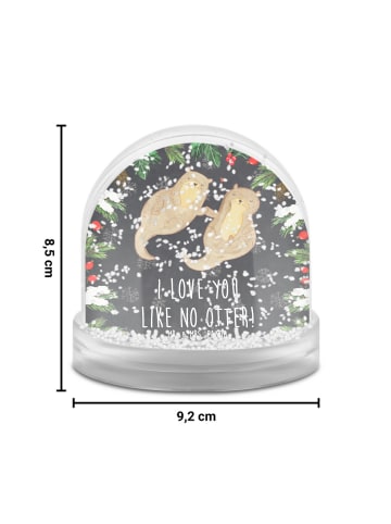 Mr. & Mrs. Panda Schneekugel Weihnachten Otter Hände halten mit ... in Kreidetafel