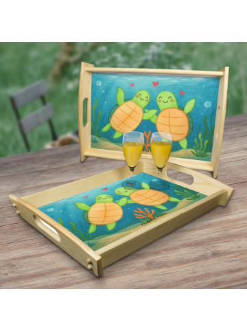 Mr. & Mrs. Panda Tablett Schildkröten Paar Design ohne Spruch in Weiß