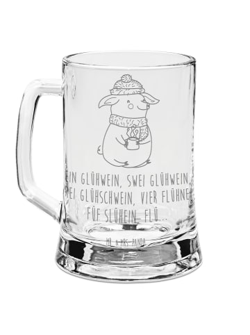 Mr. & Mrs. Panda Bierkrug Schweinchen Glühwein mit Spruch in Transparent