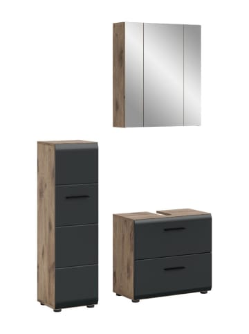 ebuy24 Badmöbelset Ice Schwarz 105 x 30 cm