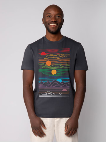 wat? Apparel T-Shirt Sun And Moon in India Ink Grey