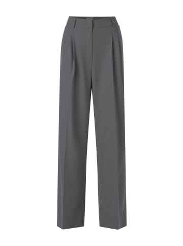 Rich & Royal Wide Leg Pleated Pants in Grey Melange