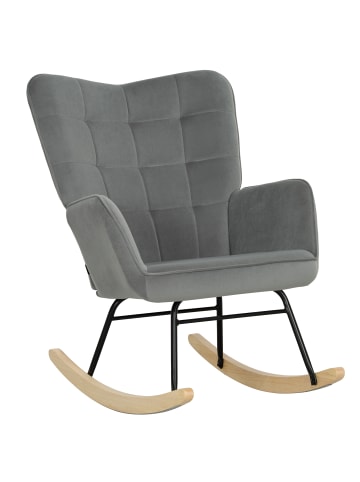 HOMCOM Schaukelstuhl-98T x 71B x 101H cm-Dunkelgrau