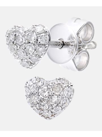 Diamant L'éternel Ohrstecker aus 375 Weißgold mit Diamant Herz-Design