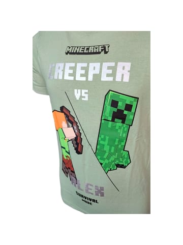 Minecraft T-Shirt Minecraft Creeper vs Alex in Grün