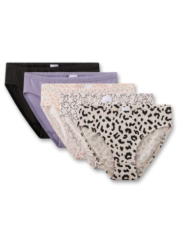 Sanetta Slip 5er Pack in Beige/Schwarz/Lila