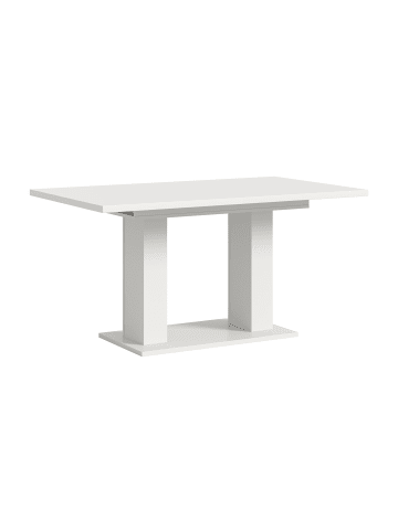 xonox.home Esstisch (B/H/T): 150-190x76x90 in weiß  mit  Doppelsäulen-Gestell