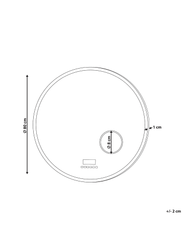 Beliani Badezimmerspiegel FIXIN in Silber - (W) 80 x (H) 80 x (L) 4 cm Horizontal