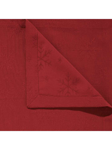REDBEST Jacquard, Baumwollmischung Mitteldecke Snowflake in rot