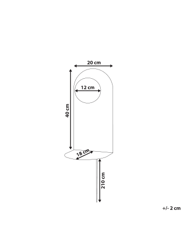 Beliani Wandleuchten MAPI in Grau/Weiß - (W) 20 x (H) 40 x (L) 18 cm