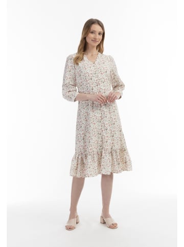 Albee Women Midikleid Mit Blumenprint in Wollweiss Mehrfarbig