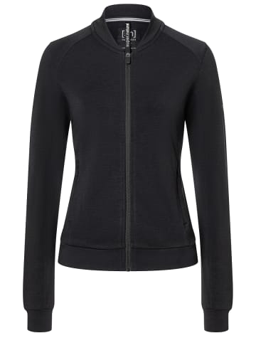 super.natural Merino Sweatjacke in schwarz