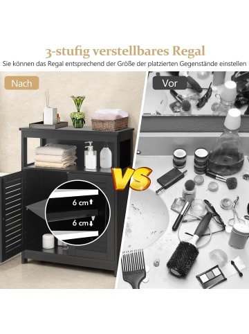 COSTWAY Badezimmerschrank in Schwarz