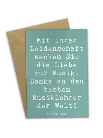 Mr. & Mrs. Panda babykarte Spruch Musiklehrer Liebe mit Spruch in Meeresbrise