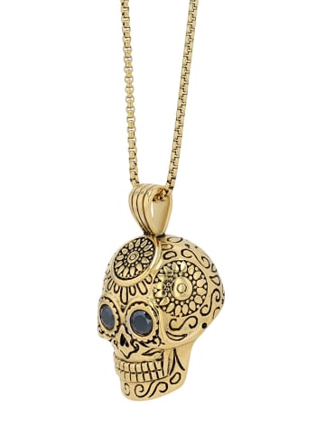 Adeliás Unisex Halskette mit Anhänger – Totenkopf aus Edelstahl in silber