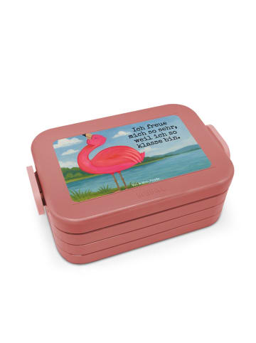 Mr. & Mrs. Panda Bento Box Flamingo Stolz Design mit Spruch in Rot Pastell
