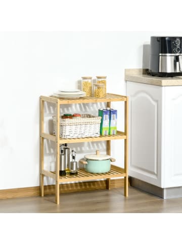 HOMCOM Badregal in Naturholz 62L x 33B x 80H cm