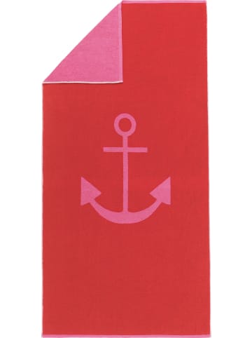 Erwin Müller Jacquard Strandtuch in rot-pink