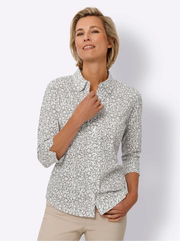 Sieh an! Druckbluse in ecru-grau-bedruckt