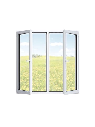 EASYmaxx Moskitonetz 150x130cm weiß 12 Magnetbefestigung für Fenster Weiß