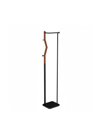 relaxdays Garderobenständer in Schwarz/Braun- (B)30 x (H)173 x (T)25 cm