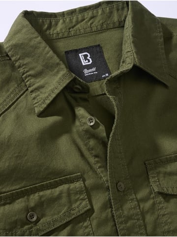 Brandit Hemd "Flannel Shirt Long Sleeve" in Grün