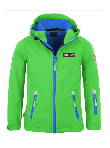 Trollkids Softshelljacke "Oslofjord" in Hellgrün / Mittelblau