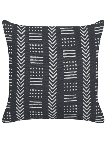 Beliani Dekokissen BENZOIN in Schwarz/Weiß - (W) 45 x (H) 10 x (L) 45 cm