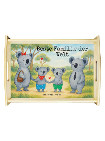 Mr. & Mrs. Panda Holztablett Koala Familie zwei Design mit Spruch in Weiß