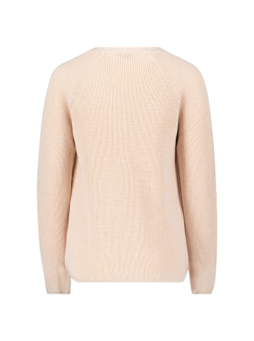 Zero  Strukturpullover mit V-Ausschnitt in Dark Cream Melange