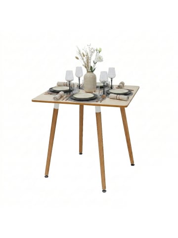 relaxdays Esstisch in Natur - (B)75 x (H)75 x (T)75 cm