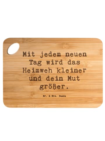 Mr. & Mrs. Panda Holzbrett Spruch Heimweh überwinden Mut mit Spruch in Braun