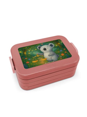 Mr. & Mrs. Panda Lunchbox Waage Astrologie Design ohne Spruch in Rot Pastell