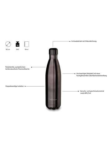 Echtwerk Trinkflasche "Shiny" 750 ml in Schwarz