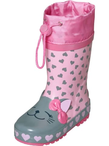 Playshoes "Gummistiefel Katze" in Rosa