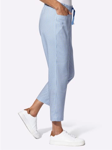 Sieh an! 7/8-Hose in mittelblau-ecru-bedruckt