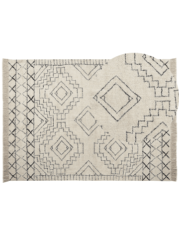 Beliani Kurzflor ZEYNE in Beige/Schwarz - (W) 160 x (H) 0.9 x (L) 230 cm