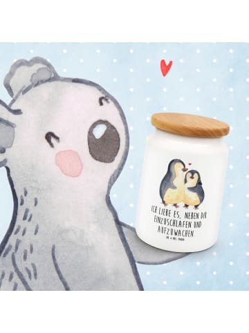 Mr. & Mrs. Panda Frischhaltedosen Pinguine Einschlafen mit Spruch in Weiß