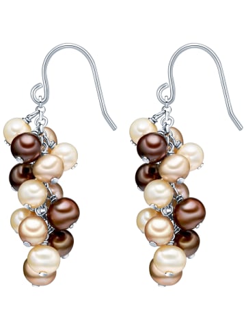 Valero Pearls Perlen-Ohrhänger Sterling Silber Süßwasser-Zuchtperle in braun