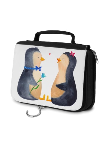 Mr. & Mrs. Panda Kulturbeutel Pinguin Pärchen ohne Spruch in Weiß