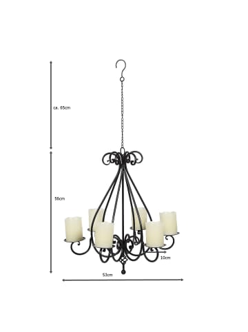 Ambiente Haus Kronleuchter mit 6 Tellern in Schwarz