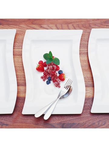 Villeroy & Boch 4er Set Frühstücksteller NewWave 26 x 20 cm weiß in weiß