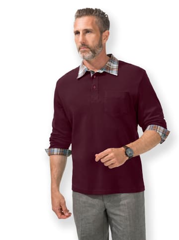 WITT WEIDEN Langarm-Poloshirt in bordeaux
