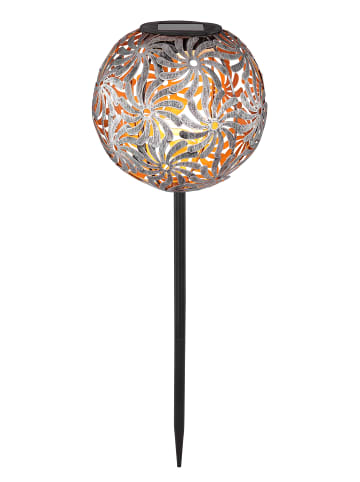Globo lighting Solarleuchte "SOLARLEUCHTE METALL SILBERGRAU, 1XLED" in gray
